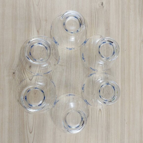 Dominion Glass Blue Rose Dessert Bowls/Vintage Dominion Glass Berries Bowls - Picture 6 of 8